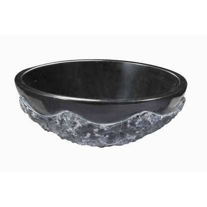 ANZZI Diver Series 17" x 17" Round Black Jade Vessel Sink