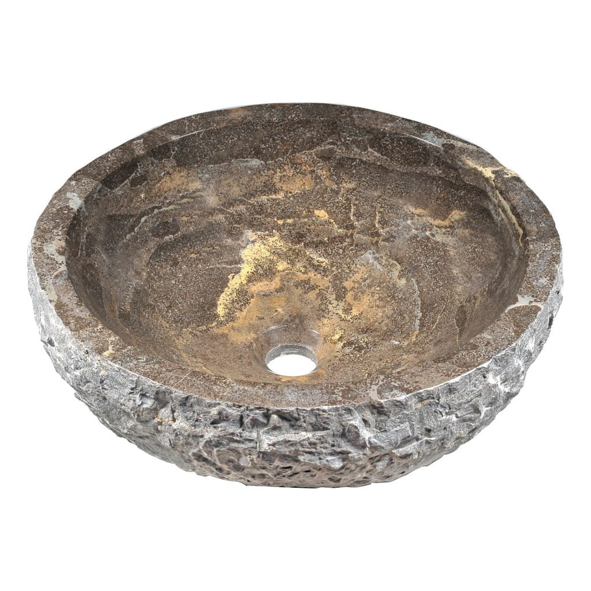 ANZZI Dusk Series 17" x 17" Round Blue Stone Vessel Sink