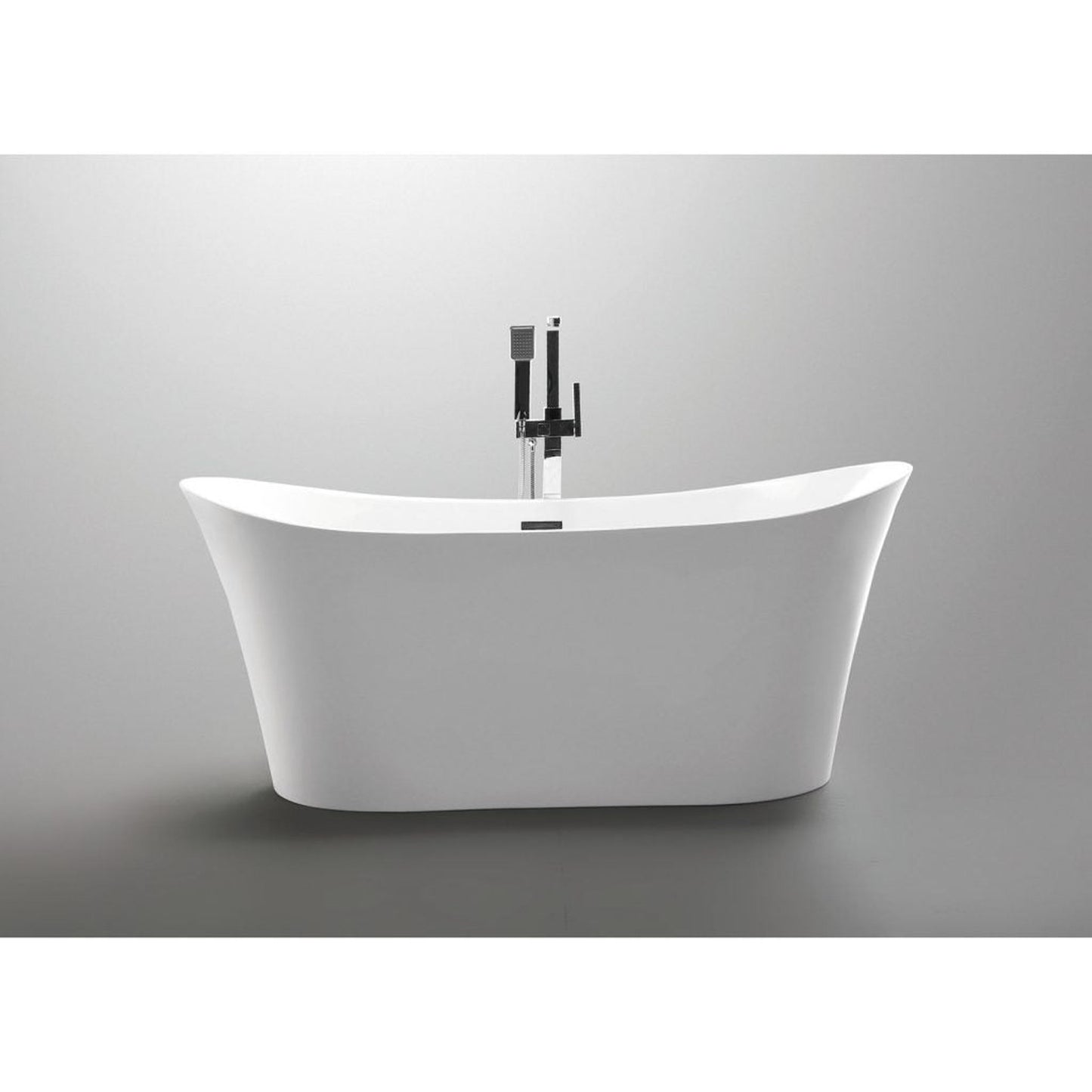 ANZZI Eft Series 67" x 31" Freestanding Glossy White Bathtub With Built-In Overflow