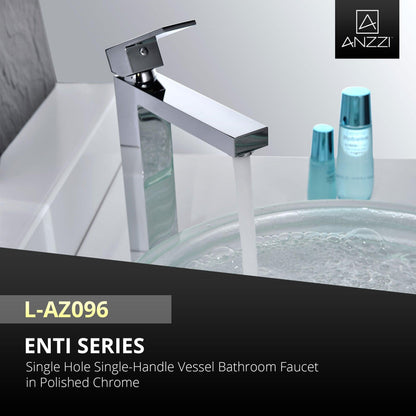 ANZZI Enti Series 9" Single Hole Polished Chrome Bathroom Sink Faucet