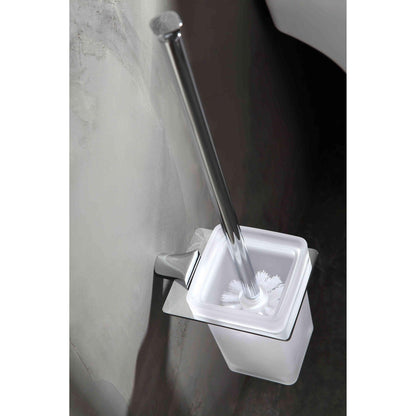 ANZZI Essence Series Polished Chrome Wall-Mounted Toilet Brush With Holder
