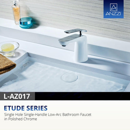 ANZZI Etude Series 5" Single Hole Polished Chrome Low-Arc Bathroom Sink Faucet