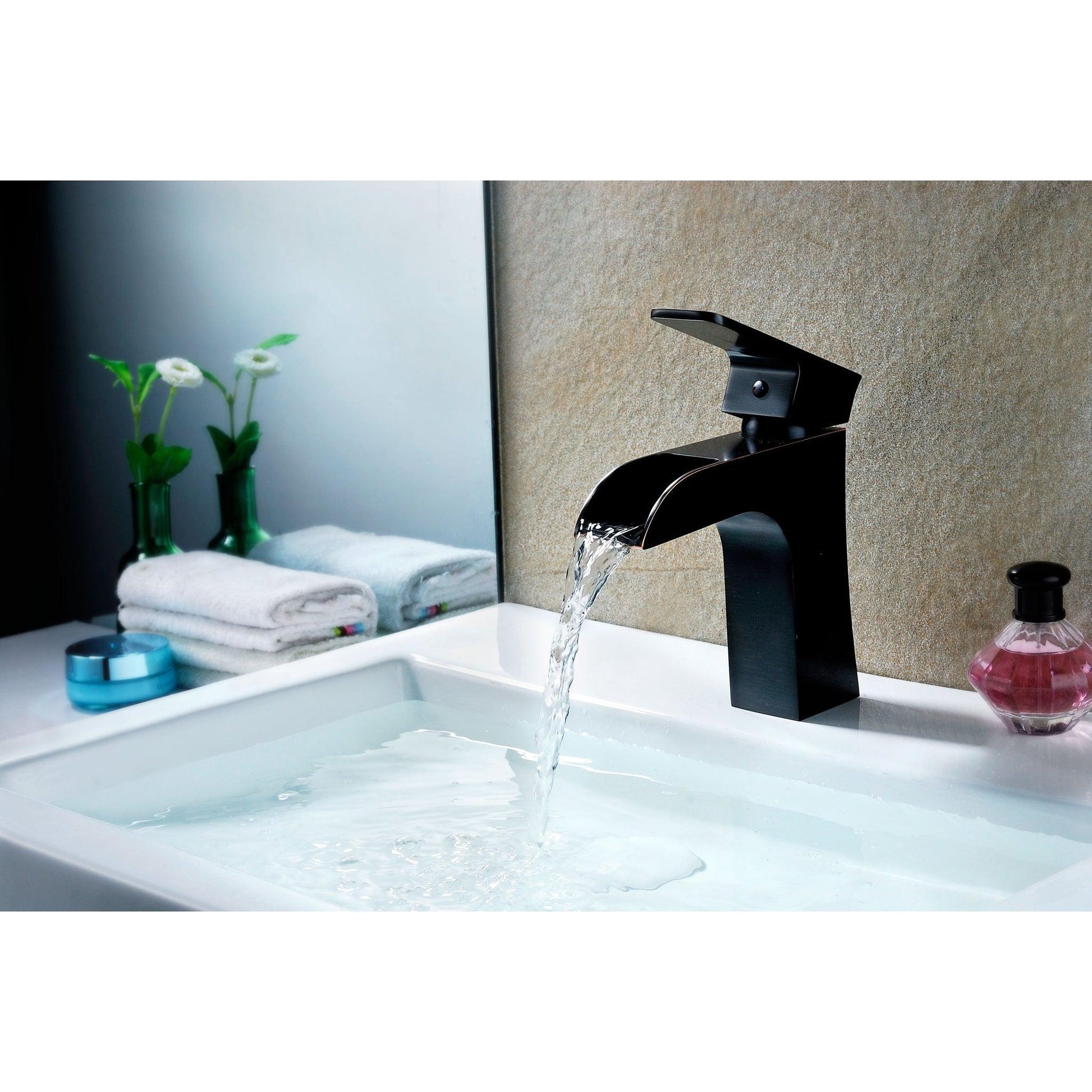 ANZZI Forza Series 4" Single Hole Oil Rubbed Bronze Low-Arc Bathroom Sink Faucet