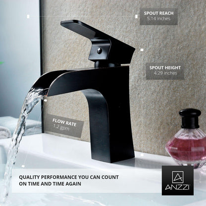 ANZZI Forza Series 4" Single Hole Oil Rubbed Bronze Low-Arc Bathroom Sink Faucet