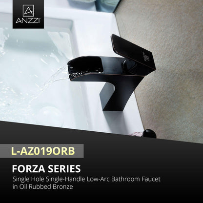 ANZZI Forza Series 4" Single Hole Oil Rubbed Bronze Low-Arc Bathroom Sink Faucet