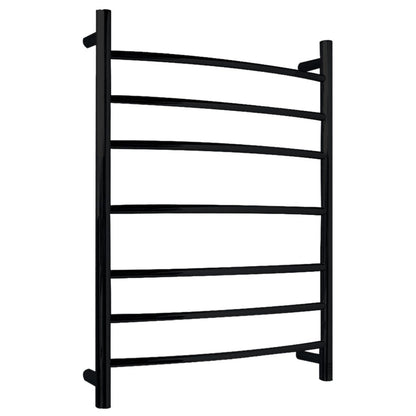 ANZZI Gown Series 7-Bar Stainless Steel Matte Black Wall-Mounted Electric Towel Warmer Rack