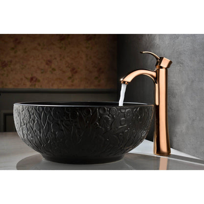 ANZZI Harmony Series 9" Single Hole Rose Gold Bathroom Sink Faucet