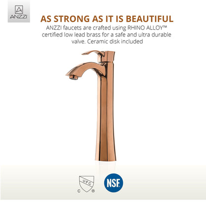 ANZZI Harmony Series 9" Single Hole Rose Gold Bathroom Sink Faucet