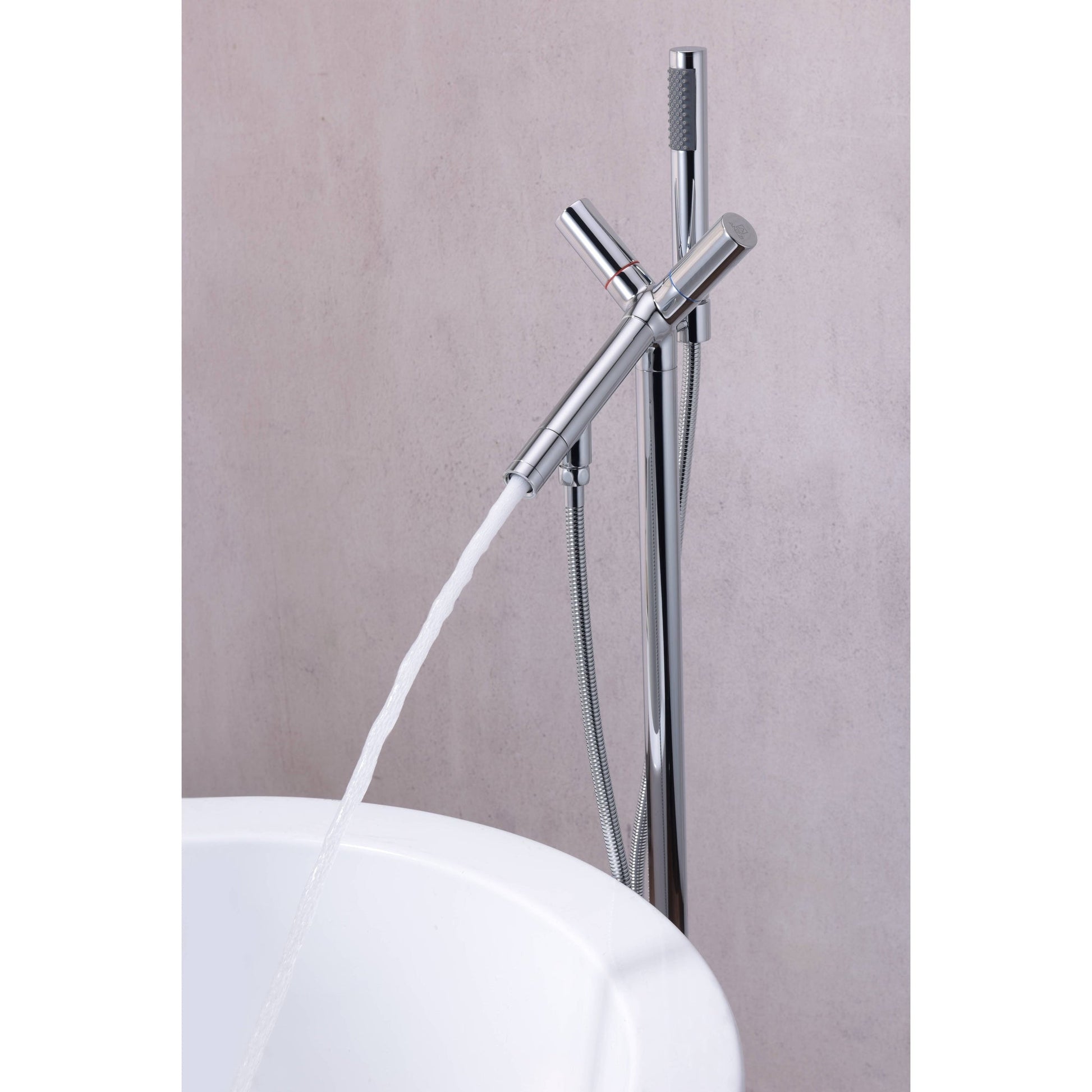 ANZZI Havasu Series 2-Handle Polished Chrome Clawfoot Tub Faucet With Euro-Grip Handheld Sprayer