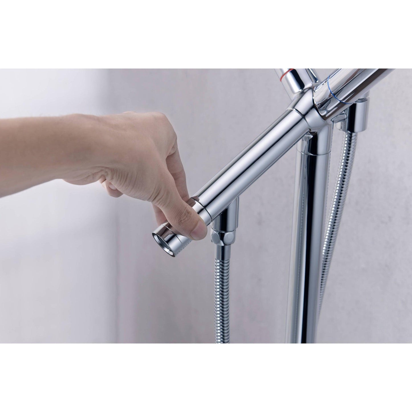 ANZZI Havasu Series 2-Handle Polished Chrome Clawfoot Tub Faucet With Euro-Grip Handheld Sprayer