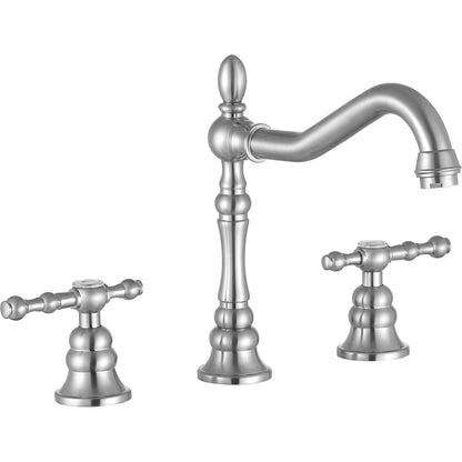 ANZZI Highland Series 6" Widespread Brushed Nickel Bathroom Sink Faucet