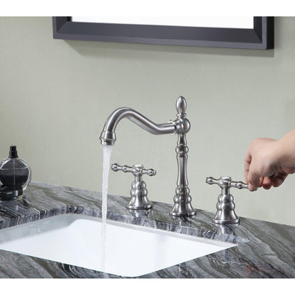 ANZZI Highland Series 6" Widespread Brushed Nickel Bathroom Sink Faucet