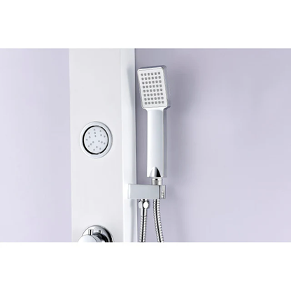 ANZZI Inland Series 44" White 2-Jetted Full Body Shower Panel With Heavy Rain Shower Head and Euro-Grip Hand Sprayer