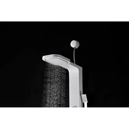 ANZZI Inland Series 44" White 2-Jetted Full Body Shower Panel With Heavy Rain Shower Head and Euro-Grip Hand Sprayer