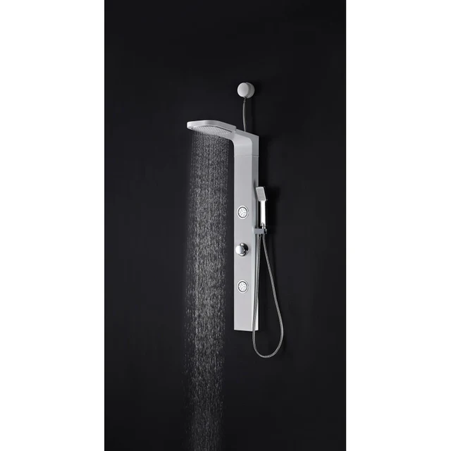 ANZZI Inland Series 44" White 2-Jetted Full Body Shower Panel With Heavy Rain Shower Head and Euro-Grip Hand Sprayer