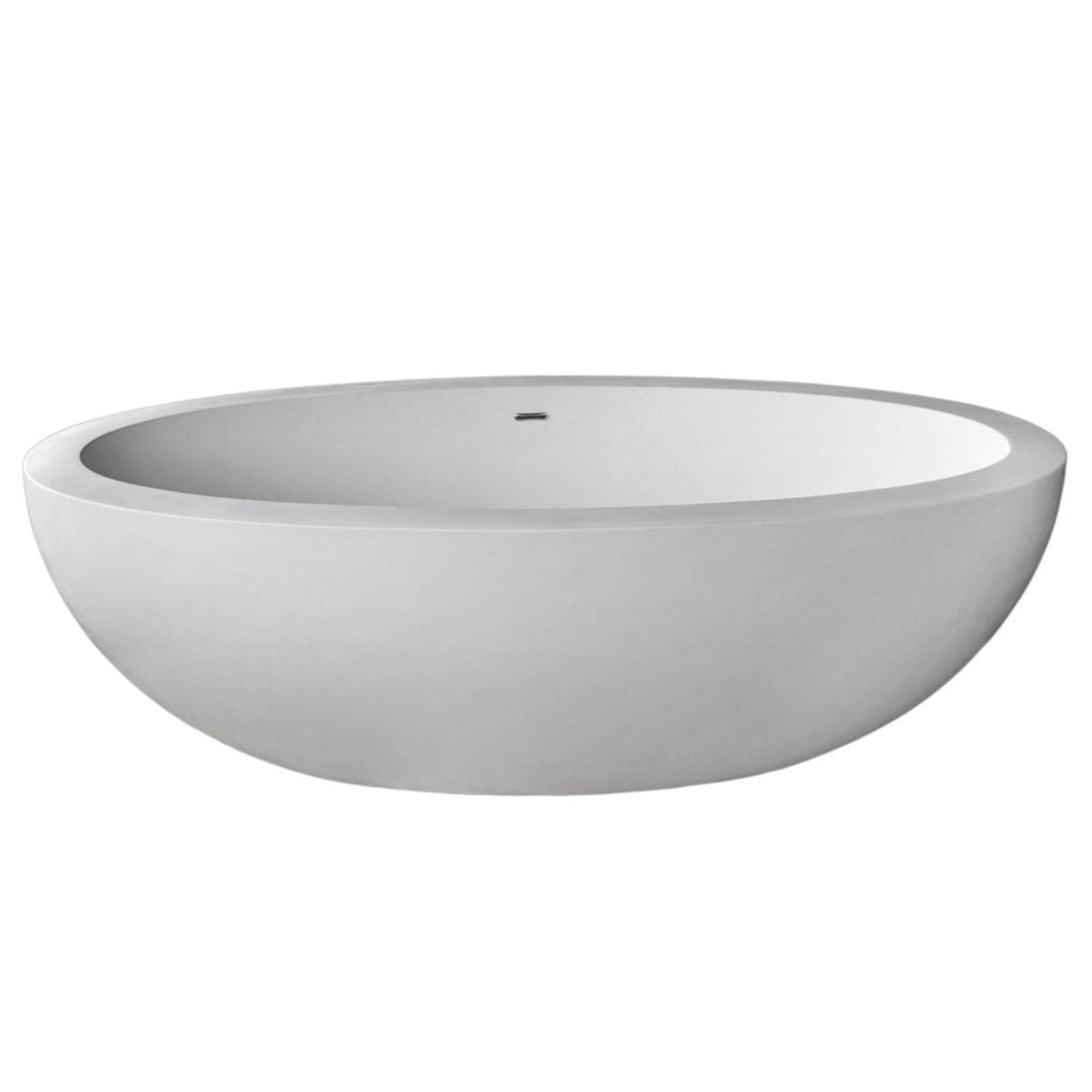 ANZZI Kekehun Series 76" x 41" Freestanding Matte White Bathtub With Built-In Overflow and Pop-Up Drain