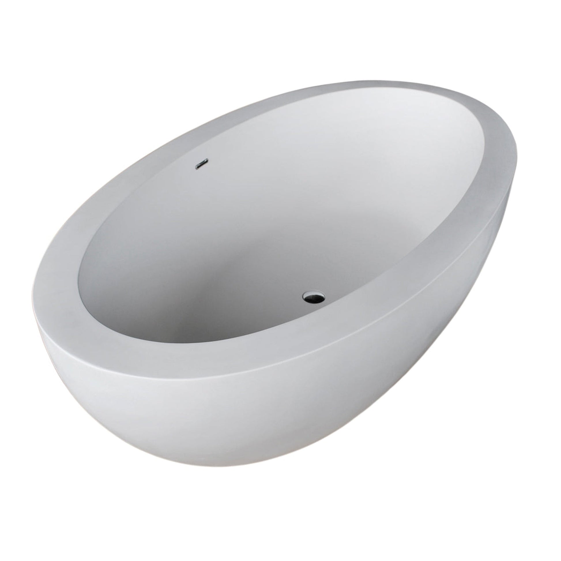 ANZZI Kekehun Series 76" x 41" Freestanding Matte White Bathtub With Built-In Overflow and Pop-Up Drain