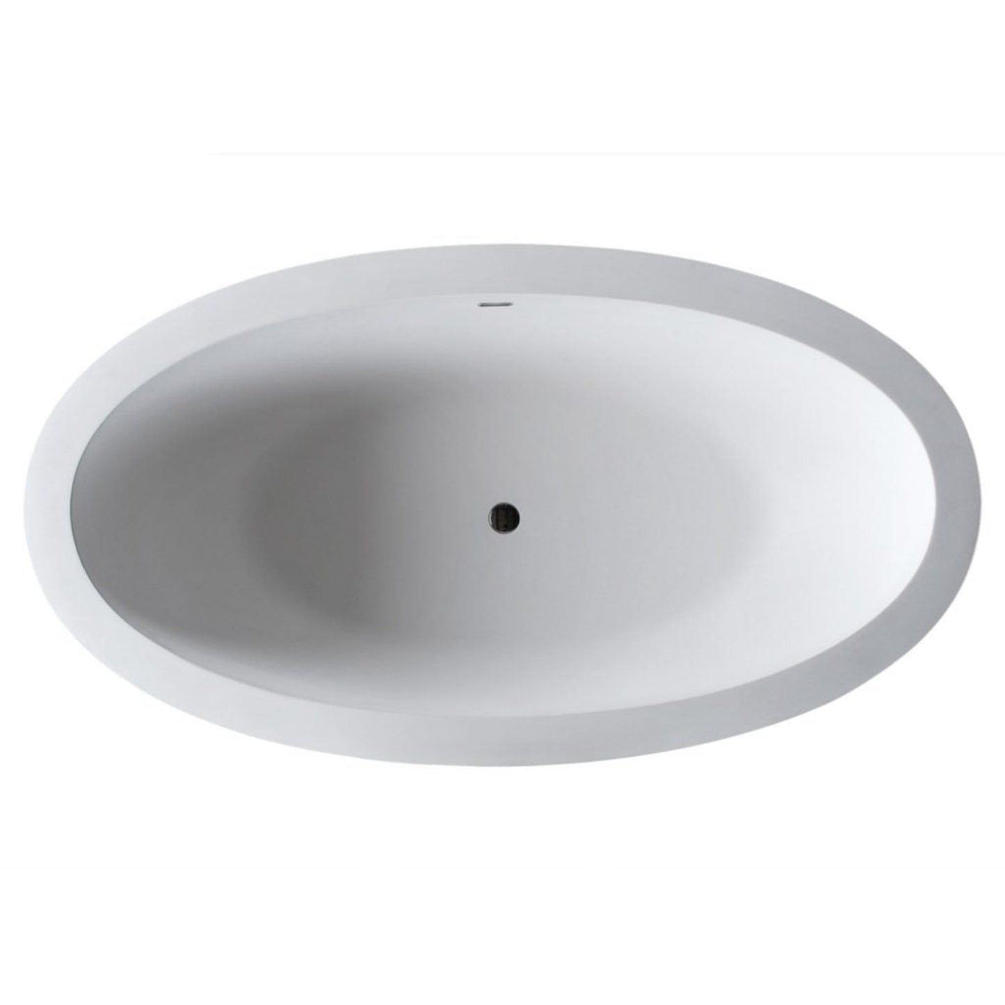 ANZZI Kekehun Series 76" x 41" Freestanding Matte White Bathtub With Built-In Overflow and Pop-Up Drain