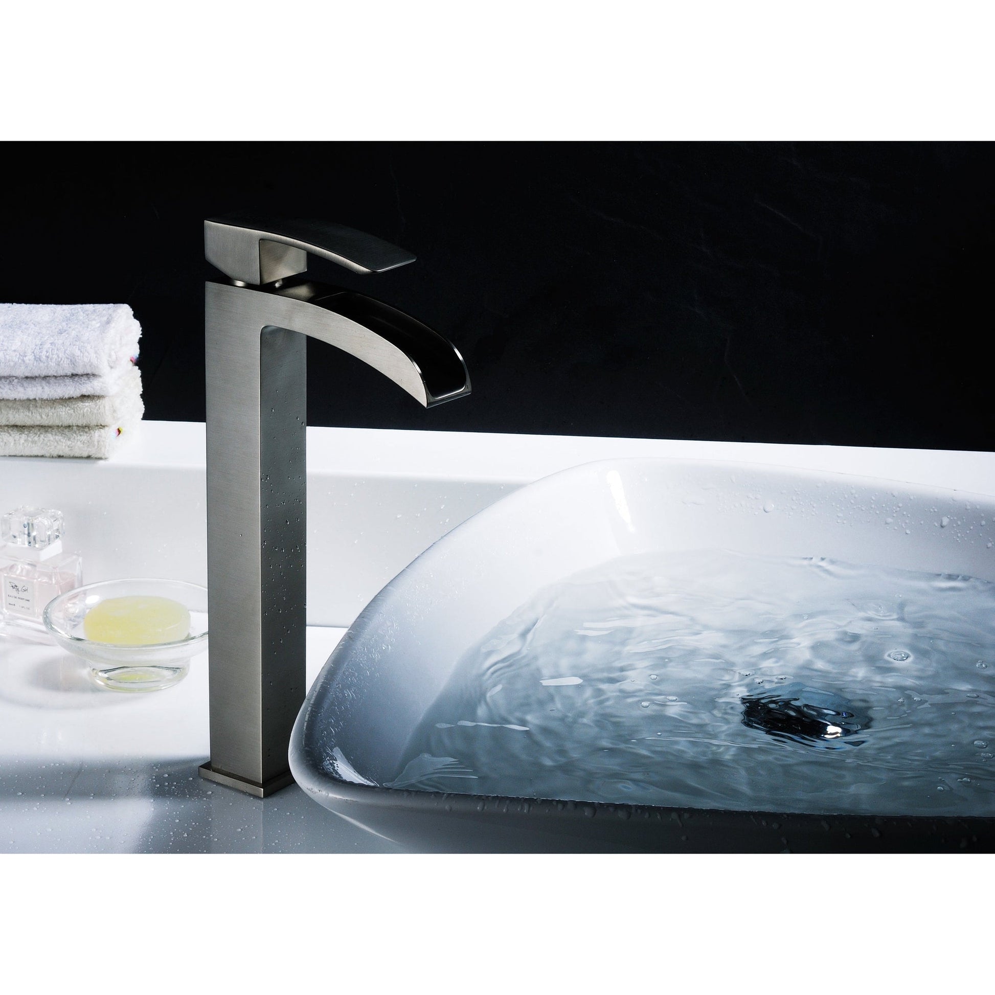 ANZZI Key Series 9" Single Hole Brushed Nickel Bathroom Sink Faucet