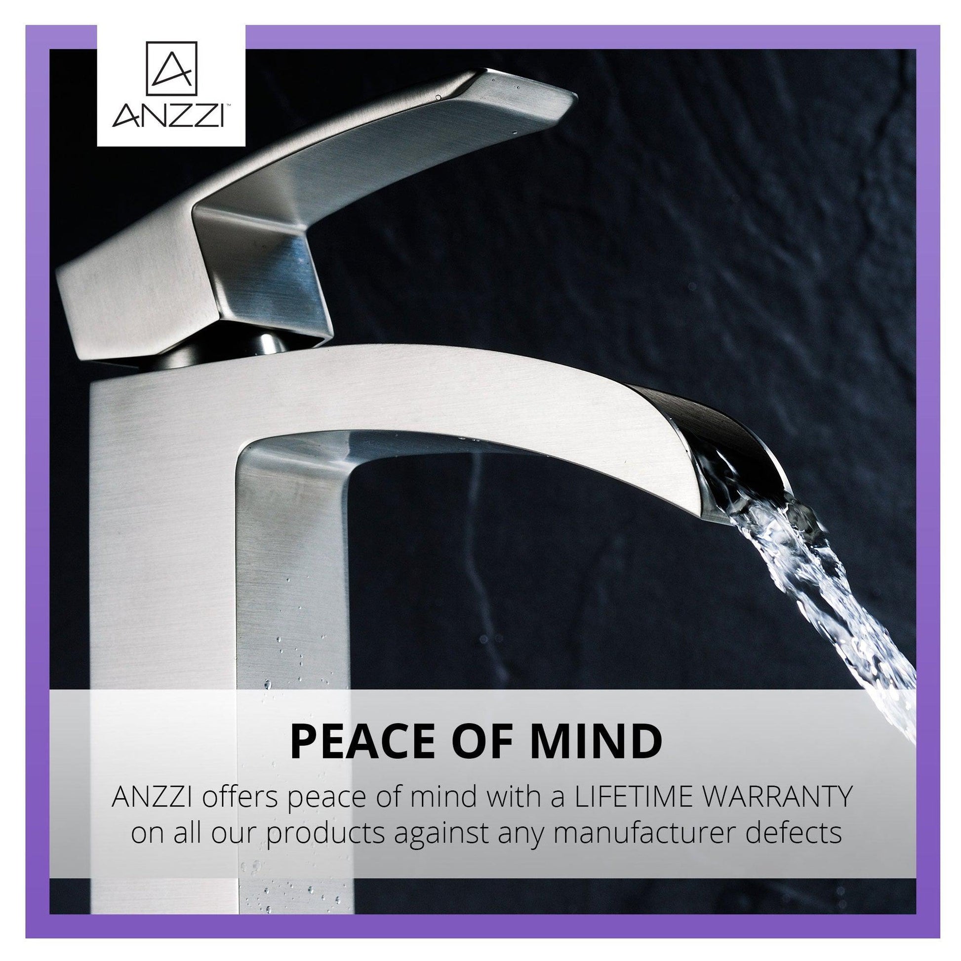 ANZZI Key Series 9" Single Hole Brushed Nickel Bathroom Sink Faucet