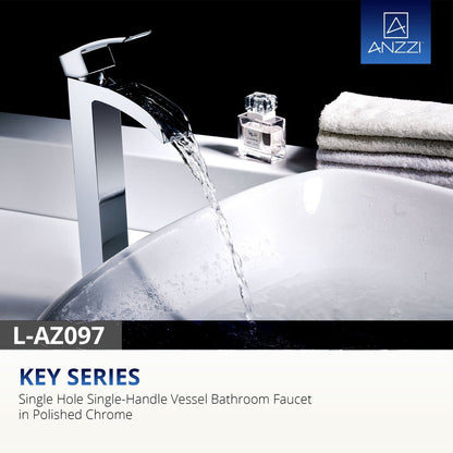 ANZZI Key Series 9" Single Hole Polished Chrome Bathroom Sink Faucet