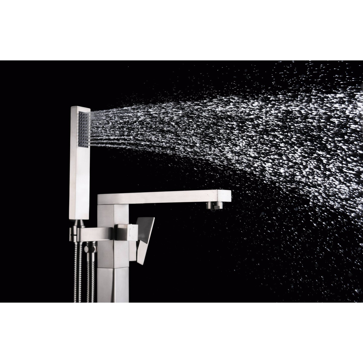 ANZZI Khone Series 2-Handle Brushed Nickel Clawfoot Tub Faucet With Euro-Grip Handheld Sprayer