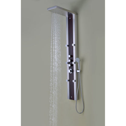 ANZZI Kiki Series 59" Mahogany 6-Jetted Full Body Shower Panel With Heavy Rain Shower Head and Euro-Grip Hand Sprayer