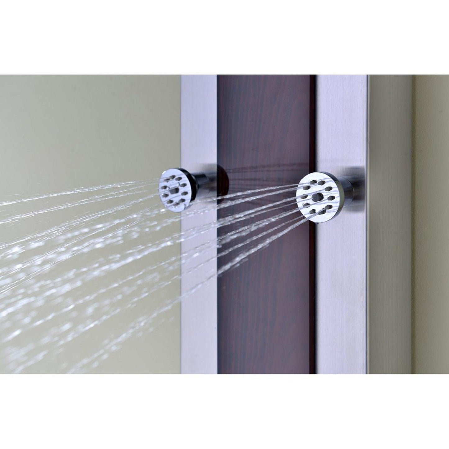 ANZZI Kiki Series 59" Mahogany 6-Jetted Full Body Shower Panel With Heavy Rain Shower Head and Euro-Grip Hand Sprayer