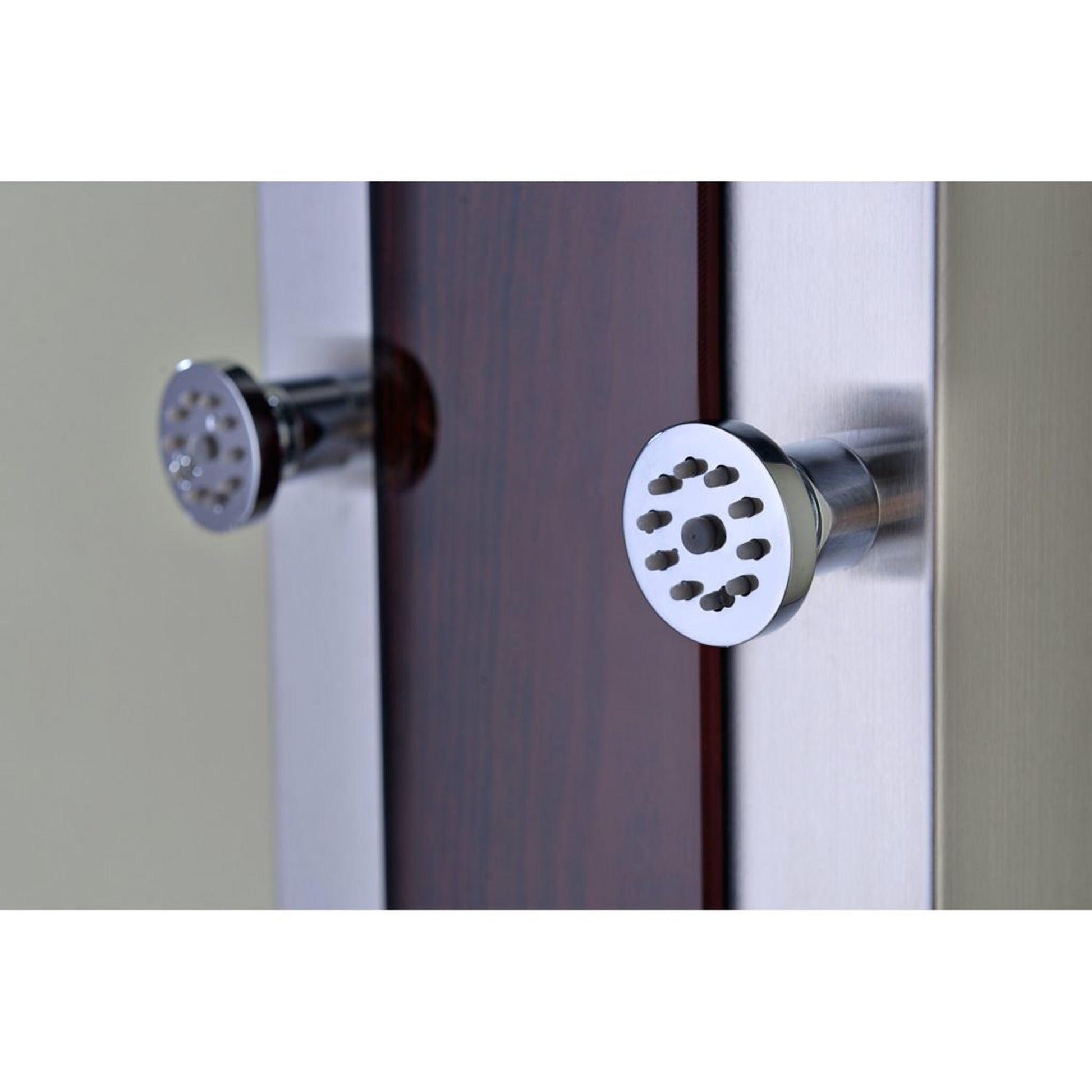 ANZZI Kiki Series 59" Mahogany 6-Jetted Full Body Shower Panel With Heavy Rain Shower Head and Euro-Grip Hand Sprayer