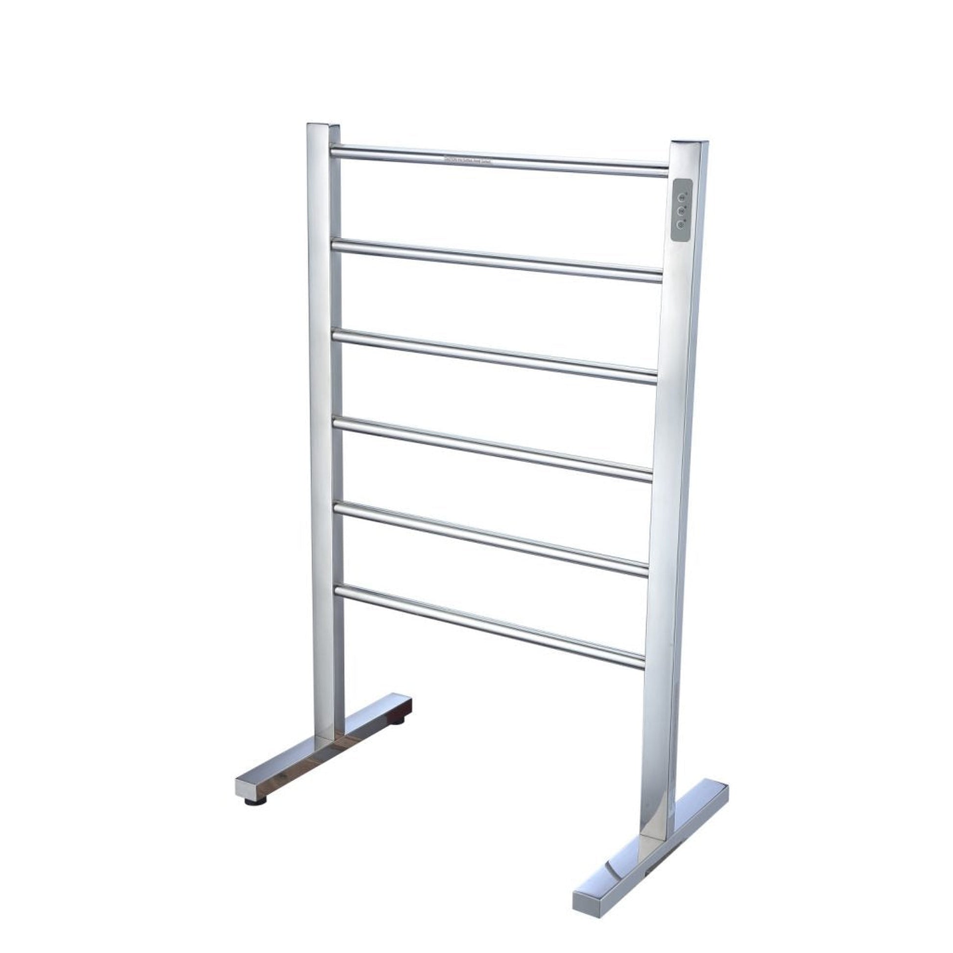 ANZZI Kiln Series 6-Bar Polished Chrome Stainless Steel Floor Mounted Electric Towel Warmer Rack