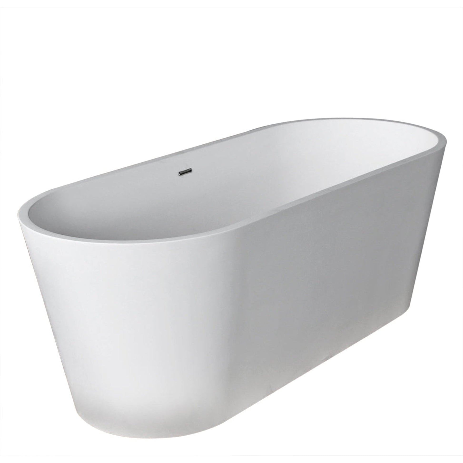 ANZZI Kosima Series 67" x 28" Matte White Freestanding Bathtub With Built-In Overflow and Pop-Up Drain