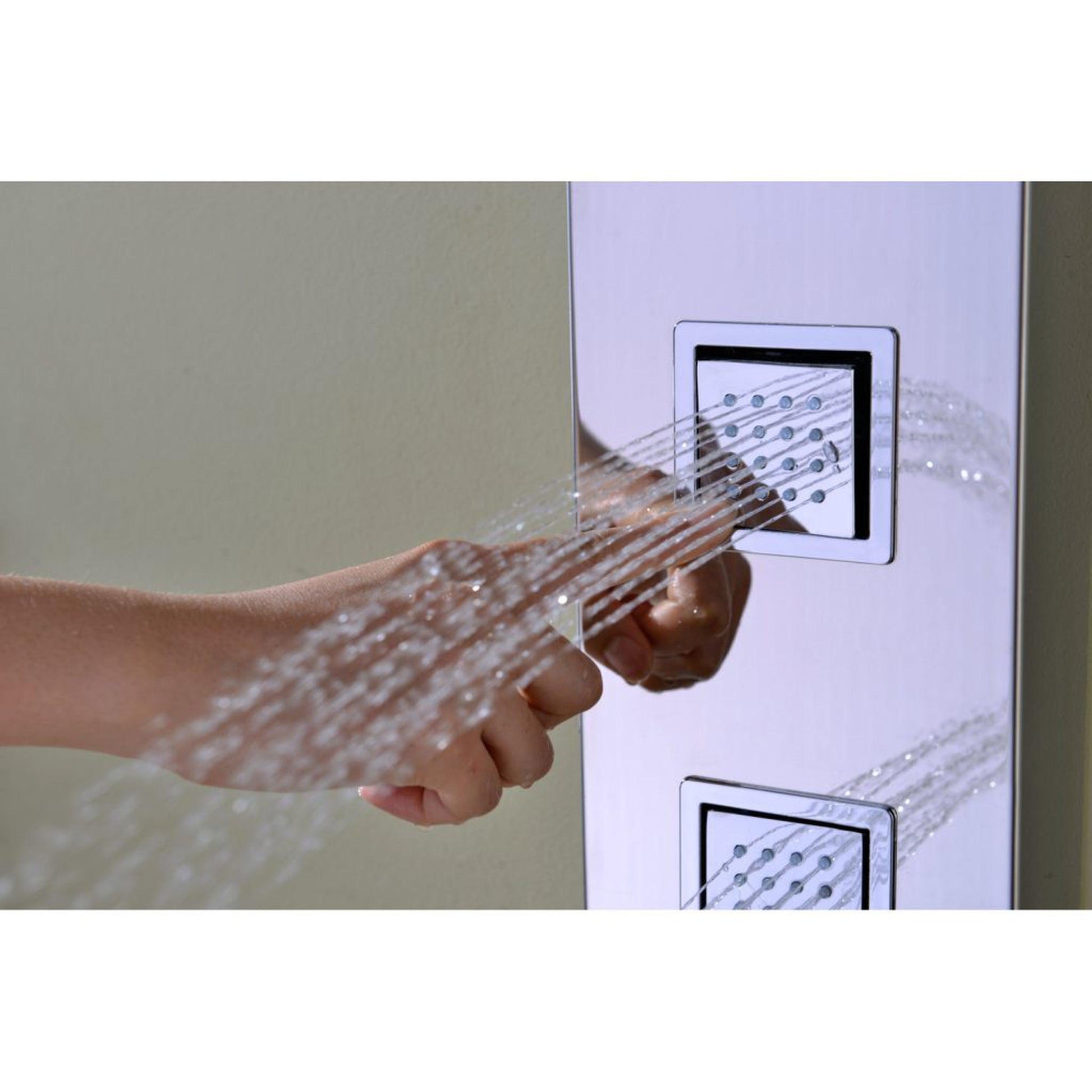 ANZZI Lann Series 53" Chrome 3-Jetted Full Body Shower Panel With Heavy Rain Shower Head and Euro-Grip Hand Sprayer