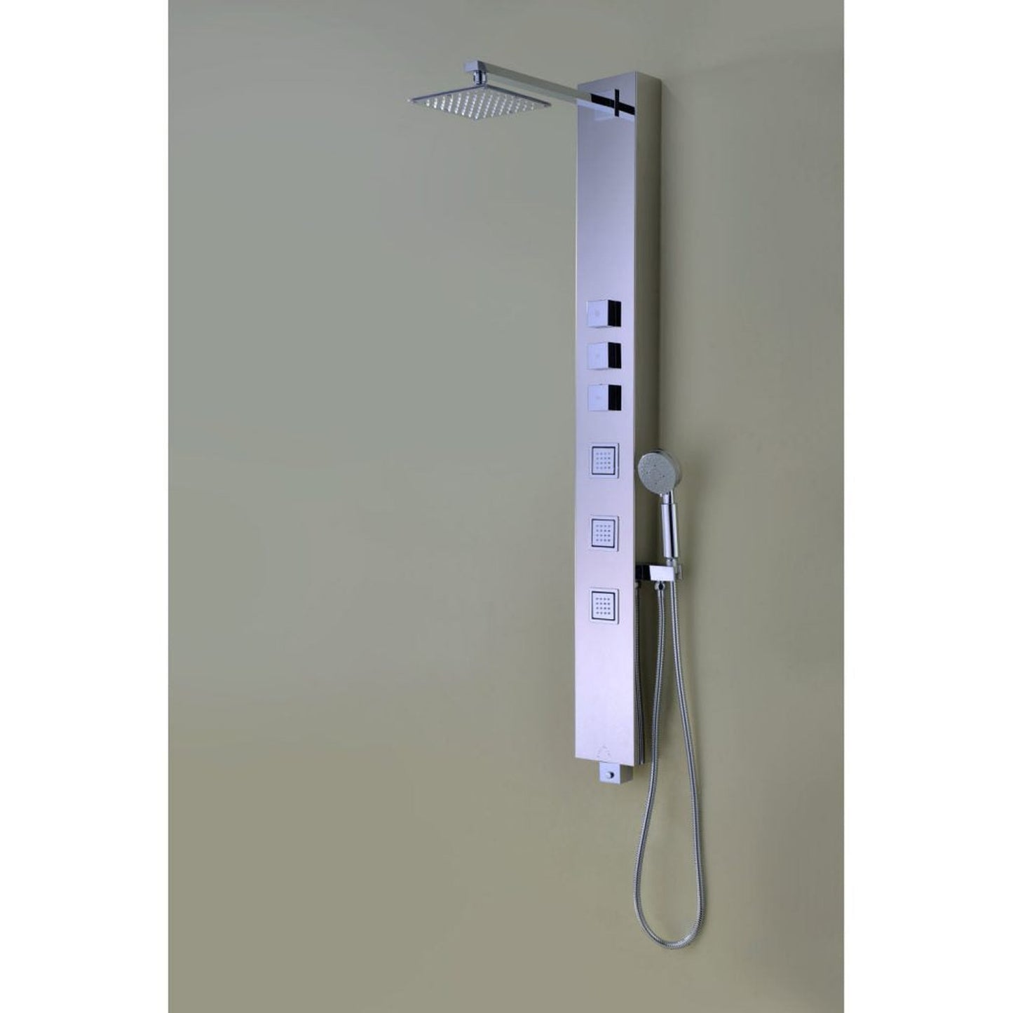 ANZZI Lann Series 53" Chrome 3-Jetted Full Body Shower Panel With Heavy Rain Shower Head and Euro-Grip Hand Sprayer