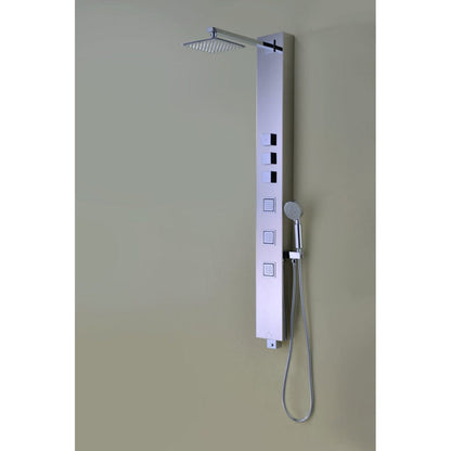 ANZZI Lann Series 53" Chrome 3-Jetted Full Body Shower Panel With Heavy Rain Shower Head and Euro-Grip Hand Sprayer