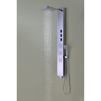 ANZZI Lann Series 53" Chrome 3-Jetted Full Body Shower Panel With Heavy Rain Shower Head and Euro-Grip Hand Sprayer