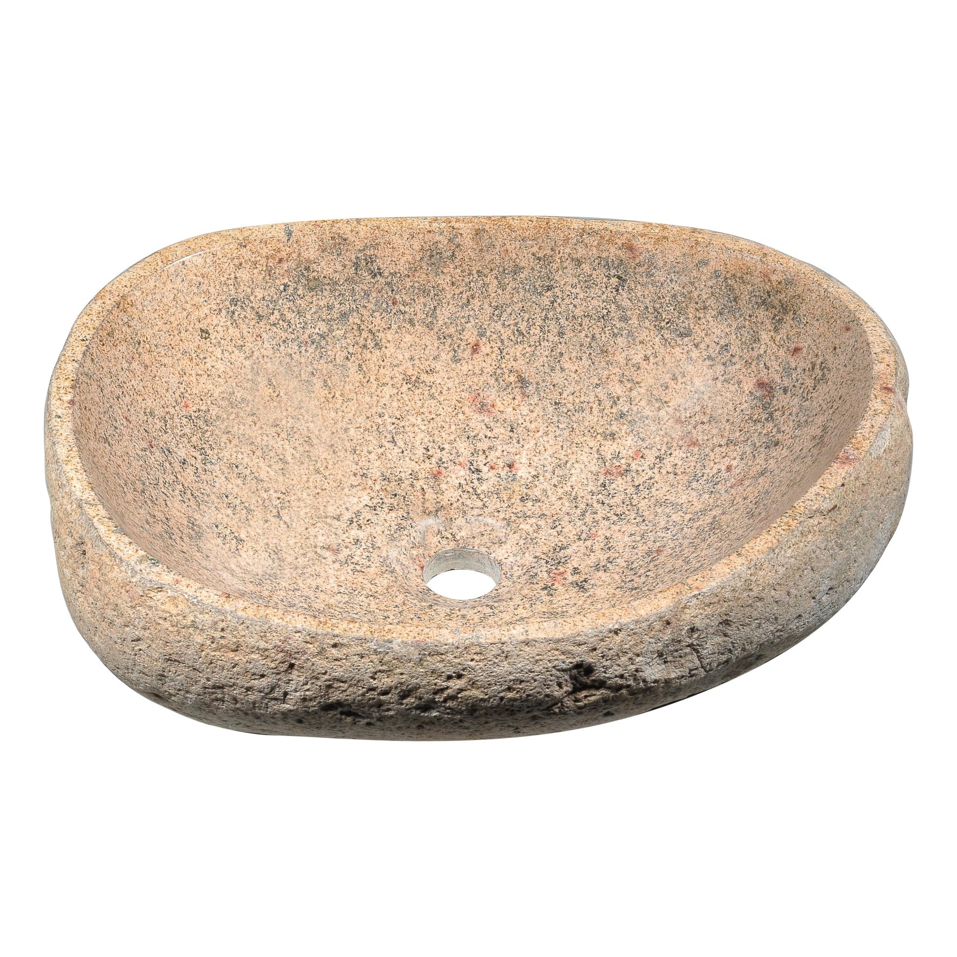 ANZZI Leopards Crest Series 20" x 14" Irregular Shape Yellow River Stone Vessel Sink