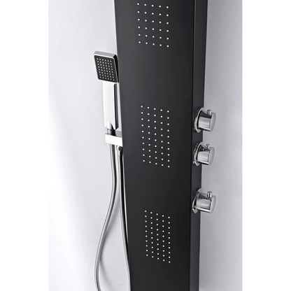 ANZZI Level Series 66" Black 3-Jetted Full Body Shower Panel With Heavy Rain Shower Head and Euro-Grip Hand Sprayer