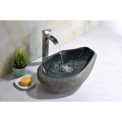 ANZZI Lovro Series 20" x 14" Irregular Shape Dark River Vessel Sink