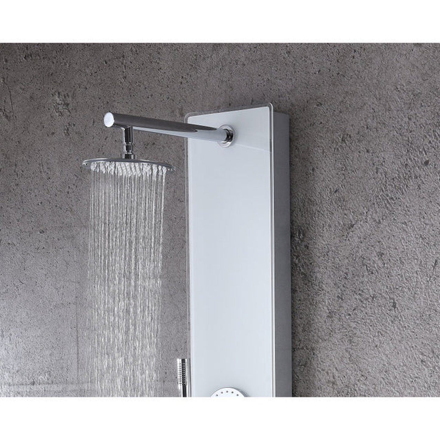 ANZZI Lynn Series 58" White 3-Jetted Full Body Shower Panel With Heavy Rain Shower Head and Euro-Grip Hand Sprayer