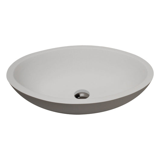 ANZZI Maine Series 23" x 16" Oval Shape Matte White Vessel Sink