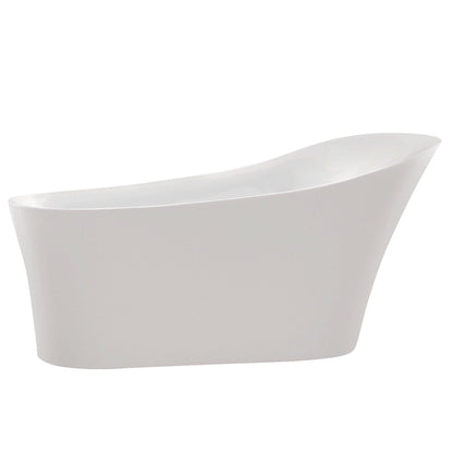 ANZZI Maple Series 67" x 31" Glossy White Freestanding Bathtub With Built-In Overflow and Pop-Up Drain