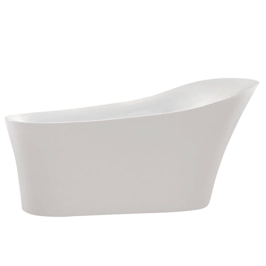 ANZZI Maple Series 67" x 31" Glossy White Freestanding Bathtub With Built-In Overflow and Pop-Up Drain