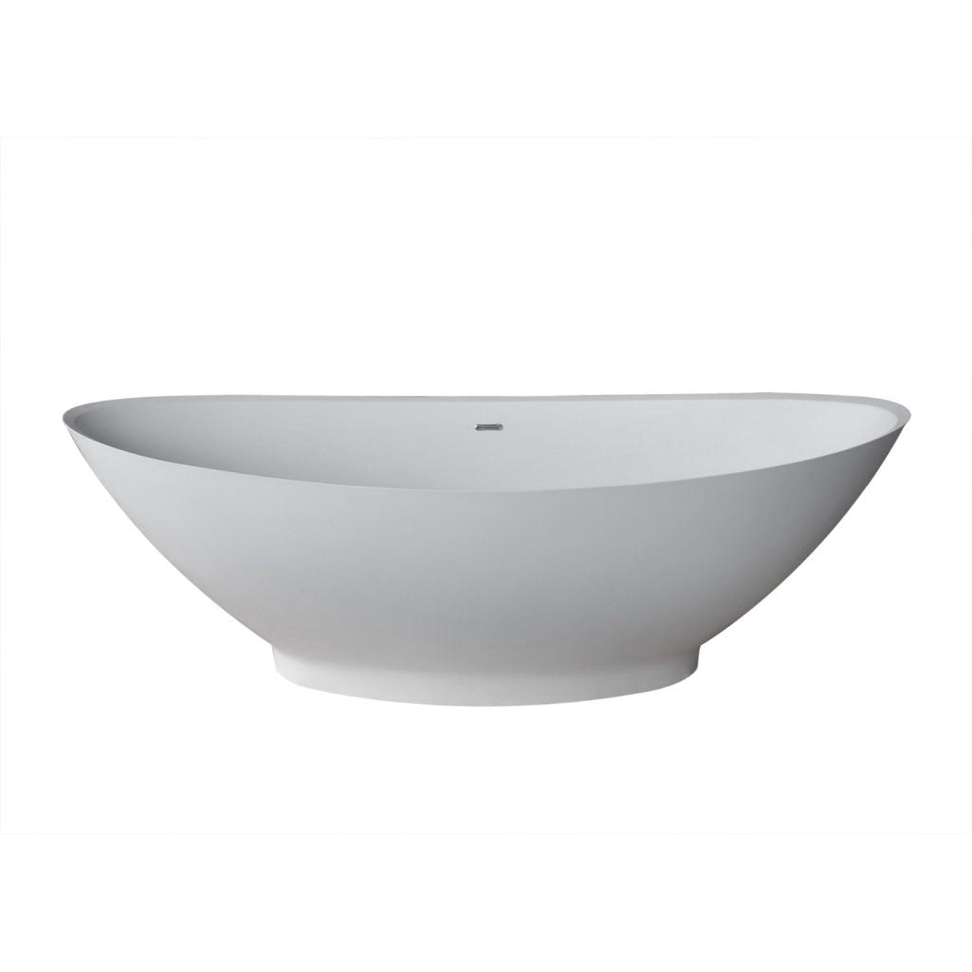 ANZZI Masoko Series 74" x 34" Matte White Freestanding Bathtub With Built-In Overflow and Pop-Up Drain