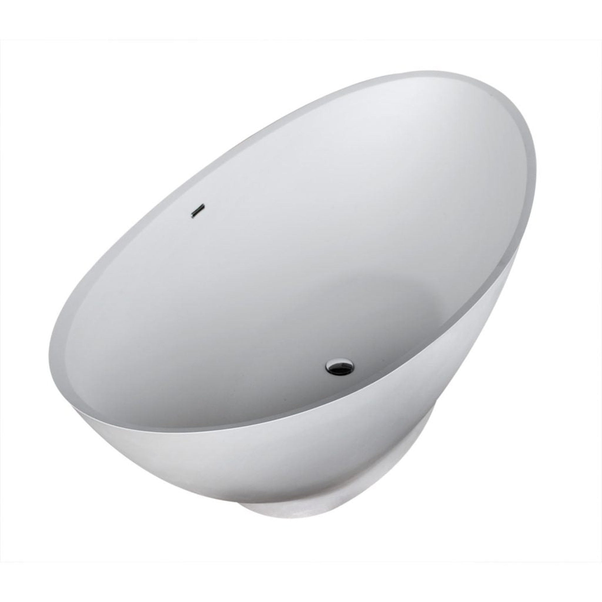 ANZZI Masoko Series 74" x 34" Matte White Freestanding Bathtub With Built-In Overflow and Pop-Up Drain