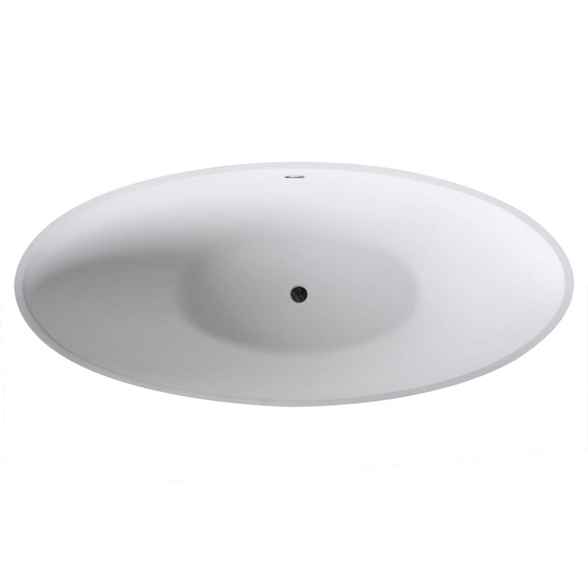 ANZZI Masoko Series 74" x 34" Matte White Freestanding Bathtub With Built-In Overflow and Pop-Up Drain