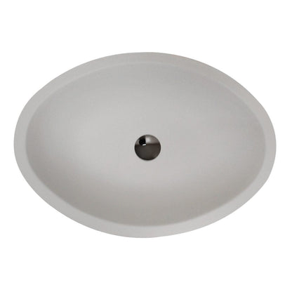 ANZZI Mayorba Series 23" x 16" Oval Shape Matte White Vessel Sink