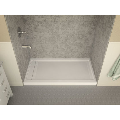 ANZZI Meadow Series 32" x 60" Left Drain With Cover Single Threshold White Shower Base