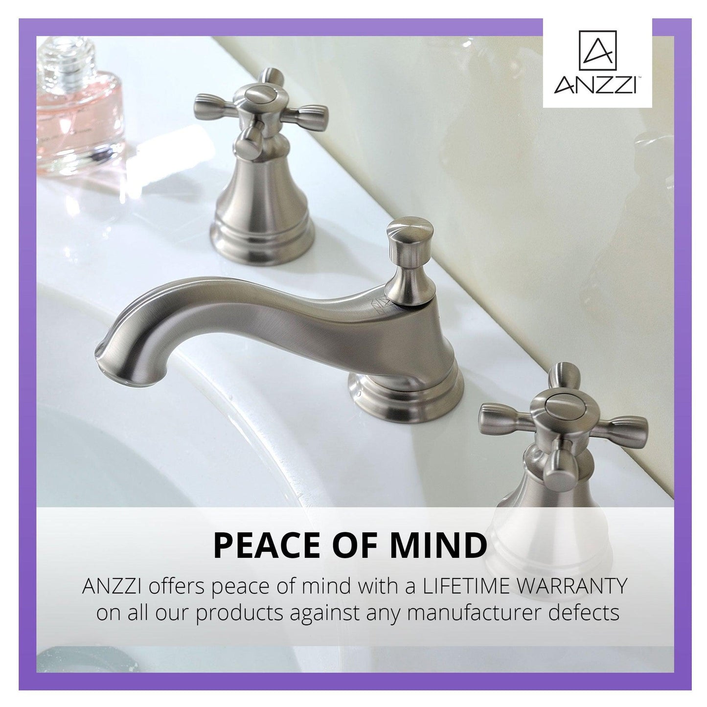 ANZZI Melody Series 3" Widespread Brushed Nickel Mid-Arc Bathroom Sink Faucet