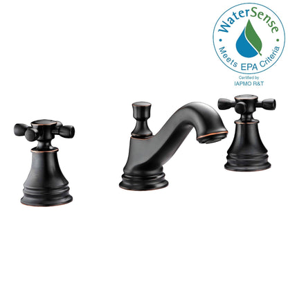 ANZZI Melody Series 3" Widespread Oil Rubbed Bronze Mid-Arc Bathroom Sink Faucet