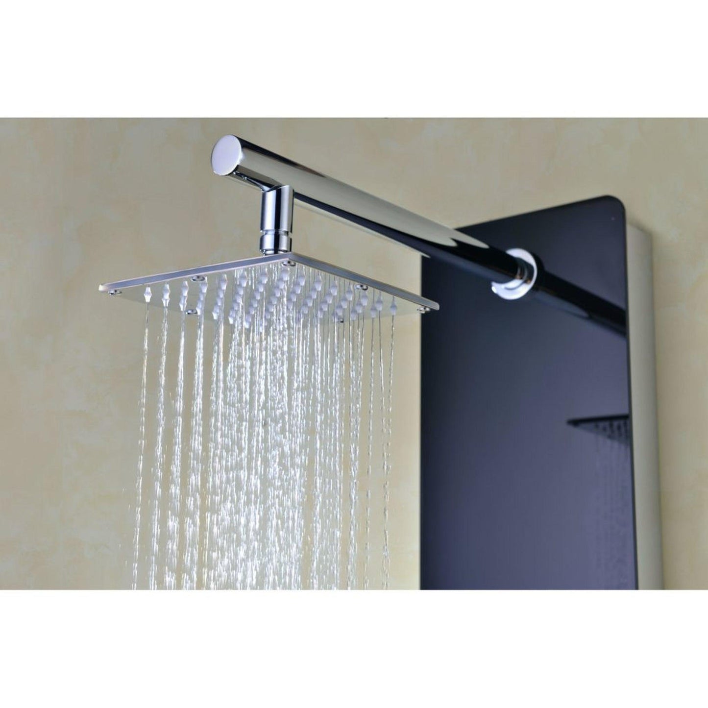 ANZZI Melody Series 59" Black 6-Jetted Full Body Shower Panel With Heavy Rain Shower Head and Euro-Grip Hand Sprayer